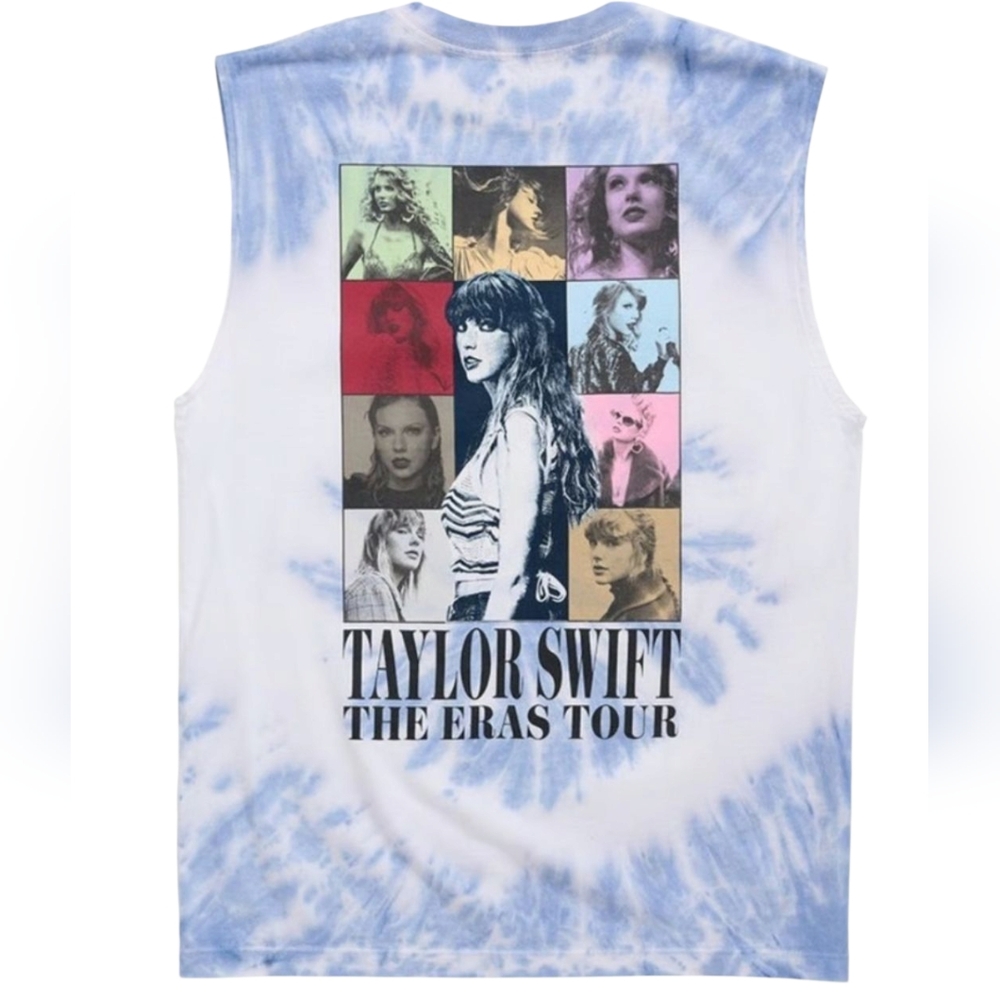 Taylor Swift Blue and White Muscle Tee